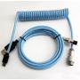 Tez Cables Z-Series Custom Coiled Aviator USB-C Keyboard Cable (Blue)