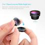 3 in 1 Clip-On 180 Degree Supreme Fisheye Lens, 0.67X Wide Angle Lens, 10X Macro Lens Kit for iPhone 6/ 6S/6Plus, iOS &Android Smartphones