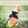 rabbitgoo Cat Harness and Leash for Walking, Escape Proof Soft Adjustable Vest Harnesses for Medium Large Cats, Easy Control Breathable Pet Safety Jacket with Reflective Strips & 1 Metal Leash Ring