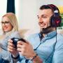 Raikken Stereo Gaming Headset PS4, Xbox One, PC Compatible with Mic, Noise Cancelling Gaming Headphones with LED Lights, High Performance Flip Microphone, Supports Nintendo Switch & Playstation 4 Pro