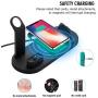 Wireless Charger, 3 in 1 Wireless Charging Station, Charging Dock for iPhone/AirPods, Qi-Certified Fast Wireless Charging Stand iPhone 11/11Pro/11Pro Max/X/XS/XR/Max / 8/8 Plus Samsung (Black)