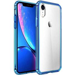 Mkeke Compatible with iPhone XR Case,Clear Anti-Scratch Shock Absorption Cover Case for iPhone XR… (Blue)