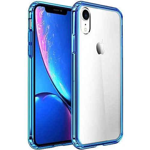 Mkeke Compatible with iPhone XR Case,Clear Anti-Scratch Shock Absorption Cover Case for iPhone XR… (Blue)
