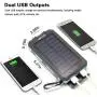 Solar Power Bank,Yelomin 20000mAh Portable Outdoor Mobile Charger,Camping External Backup Battery Pack Dual USB 5V 1A/2A Outputs 2 Led Light Flashlight with Compass Solar Power Bank,Yelomin 20000mAh Portable Outdoor Mobile Charger,Camping External Backup Battery Pack Dual USB 5V 1A/2A Outputs 2 Led Light Flashlight with Compass