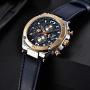 BENYAR - Wrist Watch for Men, Genuine Leather Strap Watches, Quartz Movement, Waterproof Analog Chronograph Business Watches
