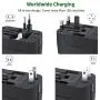 Travel Adapter, Universal International All-in-One Worldwide Travel Adaptor Wall Charger AC Power Plug Adapter Charger with Dual USB Port for USA UK EU AUS Travel Adapter, Universal International All-in-One Worldwide Travel Adaptor Wall Charger AC Power Plug Adapter Charger with Dual USB Port for USA UK EU AUS