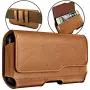 DeBin iPhone 11 iPhone XR Holster, Premium Leather Belt Holster Case with Belt Clip and Loops Cell Phone Holder Pouch for Apple iPhone 11 / XR (Fits Cellphone with Other Case Cover on) Brown