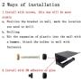 lofekea Toilet Paper Holder, Wall Mount Matte Bathroom Toilet Tissue Holder Black Aluminum Toilet Roll Holder with Mobile Phone Storage Shelf and Anti-Slip Mat