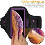 iPhone 11 Pro Max/iPhone Xs Max Armband,RUNBACH Sweatproof Running Exercise Bag with Fingerprint Touch and Card Slot for 6.5 Inch iPhone 11 Pro Max/iPhone Xs Max (Purple)