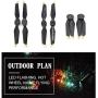 Rechargeable LED Light Flash Low-Noise Foldable Quick-Release Propellers with USB Cable for DJI Mavic Pro/Mavic Platinum Drone (2 Pairs)