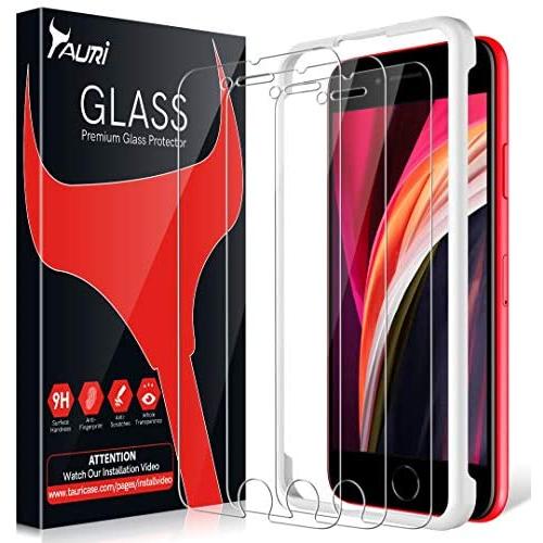 TAURI [3-Pack] Screen Protector for New iPhone SE 2020/ iPhone SE2 (4.7 inch), Tempered Glass [Alignment Frame] HD Clear [Bubble Free], Scratch-resistant, (Only for iPhone SE 2020, Not for iPhone 7/8)