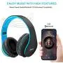 Bluetooth Headphones Wireless,MKay Over Ear Headset V5.0 with Microphone, Foldable & Lightweight, Support Tf Card MP3 Mode and Fm Radio for Cellphones Laptop TV(Black-Blue)