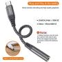 JXMOX USB Type C to 3.5mm Female Headphone Jack Adapter,USB C to Aux Audio Dongle Cable Cord Compatible with Pixel 4 3 2 XL, Samsung Galaxy S20 Ultra Z Flip S20+ Note 10 S10 S9 Plus, iPad Pro(Grey)