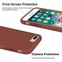 Anuck iPhone 8 Plus Case, iPhone 7 Plus Case, Soft Silicone Gel Rubber Bumper Case Microfiber Lining Hard Shell Shockproof Full-Body Protective Case Cover for iPhone 7 Plus /8 Plus 5.5" - Caramel