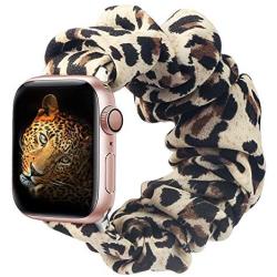 MITERV Compatible with Apple Watch Band 38mm 40mm 42mm 44mm Soft Floral Fabric Elastic Scrunchies iWatch Bands for Apple Watch Series 5,4,3,2,1