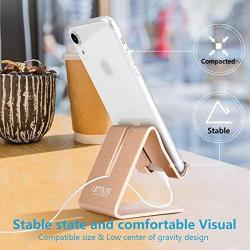 Desk Cell Phone Stand Holder Aluminum Phone Dock Cradle Compatible with Switch, All Android Smartphone, for iPhone 11 Pro Xs Xs Max Xr X 8 7 6 6s Plus 5 5s 5c Charging, Accessories Desk (Gold)