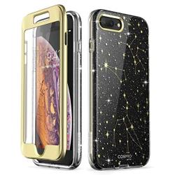 i-Blason Cosmo Glitter Clear Bumper Case for iPhone 8 Plus/iPhone 7 Plus (Black/Star)