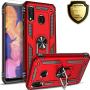 STARSHOP - Samsung Galaxy A20 Phone Case, [NOT FIT A20S/S20/A21] with [Tempered Glass Protector Included] Metal Ring Stand Shockproof Drop Protection Phone Cover-Red