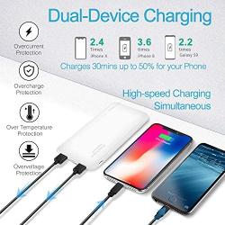 Portable Charger Power Bank 10000mAh - External Battery Pack with Dual USB Ports and USB-C Input, Compact High-Speed Charging Backup Phone Charger, Compatible for iPhone, Samsung, iPad, etc.