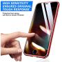 iPhone 7 Plus Case,iPhone 8 Plus Case, ZHIKE Anti-Peep Magnetic Adsorption Case Front and Back Tempered Glass Full Screen Coverage One-Piece Design Flip Privacy Cover (Anti Spy-Clear Red)