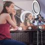 10" Selfie Ring Light with Tripod Stand and Double Phone Holder for Live Stream/Online Meeting/Video/Camera/YouTube, Compatible for iPhone Android Phone Ringlight Flashes
