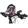 MOOZO Bike Handlebar Bag, Bike Phone Holder, Waterproof Bicycle Top Tube Pouch Pannier Cycling Frame Bags Bike Phone Mount Stand for iPhone Xs MAX XR X 8 7 6 6S Plus Samsung LG Smartphones Below 6