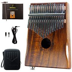 Moozica 17-Key EQ Kalimba, Electric Finger Thumb Piano Built-in Pickup With 6.35mm Audio Interface and Professional Kalimba Case (Koa-EQ)