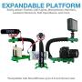 Cam Caddie Scorpion Jr Stabilizing Camera Handle for DSLR and GoPro Action Cameras - Professional Handheld U/C-Shaped Grip with Integrated Accessory Shoe Mount for Microphone or LED Video Light - Includes: Smartphone / GoPro Adapters and 1/4-20 Threaded M