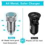 iPhone Car Charger, LUOSIKE 2.4A/5V AL-Alloy Dual USB Car Charger Adapter with 2-Pack 3FT Lightning Fast Charging Sync Cable Compatible with iPhone 11/XS/XR/X, 8/7/6S Plus/5S/SE2, iPad Pro/Air/Mini