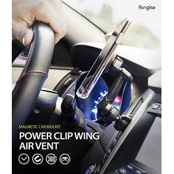 Ringke Power Clip Wing Magnetic Car Mount Phone Holder Premium Air Vent Cradle 360° Rotation Long Reach Neck Cell Phone Automobile Cradles for Universal Smartphone