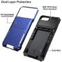 Vofolen for iPhone 6s Case iPhone 8 Wallet iPhone SE 2020 Case Credit Card Holder ID Slot Pocket Dual Layer Protective Bumper Rugged TPU Rubber Armor Hard Shell Cover for iPhone 6 6s 7 8 SE2 Navy Blue