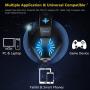 Gaming Headset-3.5MM Jack & USB Wired Over Ear Headphone with Mic and Stunning LED Light for PC,PS4,Xbox,Tablet,Smartphones-Noise-isolating/Stereo Sound/Soft Memory Earmuffs(Black)
