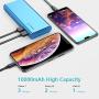 BONAI Portable Charger, USB Power Bank 10,000mAh External Battery Pack and Flashlight Compatible iPhone X 8 6 7 Plus 6s 8 iPad Samsung Galaxy S8 S7 Note 8 Phone Smartphones Tablet - Blue