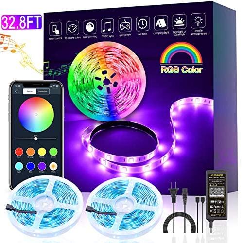 Autai Dream Color LED Strip Lights Kit,Smart Phone App Controlled,32.8ft/10m 300leds 5050 RGB Flexible Rope Light with Bluetooth Controller Sync to Music for Home Kitchen Bed Room Decoration