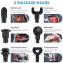 STRENTER Massage Gun Deep Tissue Percussion Muscle Massager for Pain Relief, Handheld Muscle Electric Body Massager with 6 Massage Heads, Super Quiet Cordless Portable Massager for Athletes