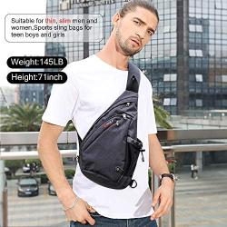 KAKA Small Sling Bag For Slim Figure, Crossbody Backpack Canvas Waterproof Daypack Casual One Shoulder Bag Traveling Hiking Camping for Teens Men and Women (smaller one)