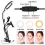 (4 in 1) 8" Selfie Ring Light with 2 Cell Phone Holder Stands + 1 Microphone Holder,XINBOUS Fill Light Beauty Lamp with 2 Holders for iPad iPhone 10 Bright/3 Light Mode for Live Stream Video Make Up