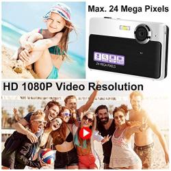 Digital Camera Compact Camera 24 MP Digital Cameras Mini Camera 2.4 inch LCD Screen Vlogging Camera with 3X Digital Zoom Macro Function Perfect for Adult, Kids, Beginners