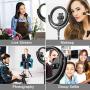 12" Selfie Ring Light with Extendable Tripod Stand 66.9in + Phone Holder for Makeup Live Stream Photography Vlogging YouTube, Dimmable Beauty LED Ring Light for iPhone Android (New Ring Version)