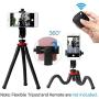 ORIbox Phone Tripod Stand Adapter Cell Phone Holder Mount Adapter, Fits iPhone, Samsung, and All Phones, Rotates Vertical and Horizontal, Adjustable Clamp