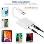 AGVEE 2-in-1 USB-C to 3.5mm AUX Jack Earphones Adapter, Type-C Earbuds Splitter, USBC Audio Headphones Dongle, PD & QC Fast Charging for Samsung S20, Note 10, iPad Pro 2020 2018, Pixel 4/4 XL, White