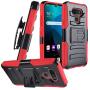 CELZEN - for LG Harmony 4, LG Premier Pro Plus (2020) - Phone Case w/Belt Clip Holster - CV1 Red
