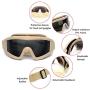 Outdoor Sports Military Airsoft Tactical Goggles with 3 Interchangable Lens Impact resistance Hunting Eyewear, UV400 Protection Shooting Glasses for Men Women Motorcycle Riding Wargame Paintball