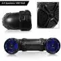 Pyle Marine ATV Powered Speakers - 4.0 Wireless Bluetooth, 800 Watt, Color Changing LED Lights, IP44 Waterproof, 6.5“ Dual Audio Sound System for UTV, Golf Carts, Jetski and Snowmobile - PLATV65BT