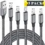 iPhone Charger, MFi Certified Lightning Cable 5Pack 3FT 3FT 6FT 6FT 10FT Charging USB Syncing Data Nylon Braided Compatible with iPhone 11/Pro/Max/X/XS/XR/XS Max/8/Plus/7/7 Plus/6/6S/6 Plus More iPhone Charger, MFi Certified Lightning Cable 5Pack 3FT 3FT 6FT 6FT 10FT Charging USB Syncing Data Nylon Braided Compatible with iPhone 11/Pro/Max/X/XS/XR/XS Max/8/Plus/7/7 Plus/6/6S/6 Plus More