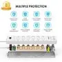 3 USB Surge Protector with 12 Outlets Flat Plug Power Strips, 6 Feet Extension Cords with 5V/3.1A 15AMP and 1700 Joules for Protect Electricity and Smart Phone Charging by JF.EGWO, White 3 USB Surge Protector with 12 Outlets Flat Plug Power Strips, 6 Feet Extension Cords with 5V/3.1A 15AMP and 1700 Joules for Protect Electricity and Smart Phone Charging by JF.EGWO, White