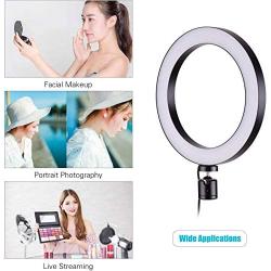 3T6B Selfie Ring Light, 8" LED Desktop Live Light with Tripod Stand & Phone Holder Selfie Fill Light Ring Light Desktop Makeup for Live Streaming & YouTube Video Photography