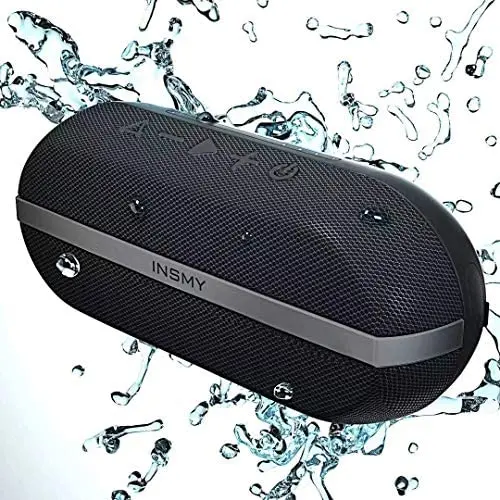 INSMY Portable Bluetooth Speakers, 20W Wireless Speaker Loud Stereo Sound Rich Bass, IPX7 Waterproof Floating, TWS Mode, 24 Hours Playtime, Bluetooth 5.0, Built-in Mic for Outdoors Camping (All Black) INSMY Portable Bluetooth Speakers, 20W Wireless Speaker Loud Stereo Sound Rich Bass, IPX7 Waterproof Floating, TWS Mode, 24 Hours Playtime, Bluetooth 5.0, Built-in Mic for Outdoors Camping (All Black)