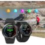 Smart Watch for Android Phones iOS, GPS Smartwatch for Men with Heart Rate and BP Monitor, Pedometer, Text Call Notification, Compass, Barometer, Altitude, Leather and Rubber Bands, Round Face, 2020