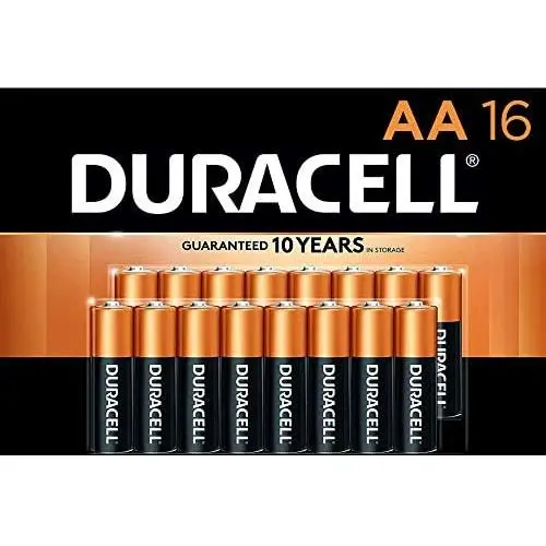 Duracell - CopperTop AA Alkaline Batteries - long lasting, all-purpose Double A battery for household and business - 16 Count Duracell - CopperTop AA Alkaline Batteries - long lasting, all-purpose Double A battery for household and business - 16 Count